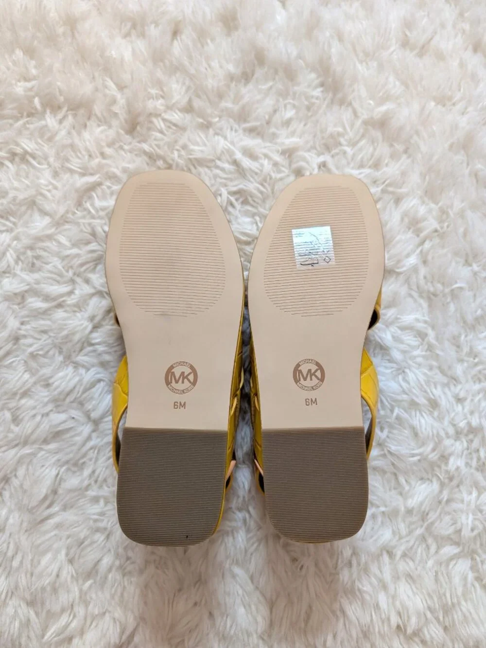 NWT Michael Kors Delilah Leather Slingback Sandals (size: 6; color: sunflower) - Picture 6 of 10